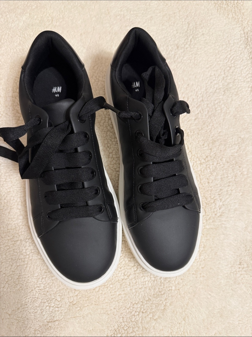 H&M Black Low-Top Sneakers with White Sole
